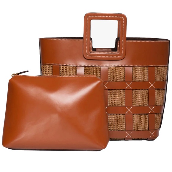 NWT STAUD Raffia Shirley Tote Bag - Picture 3 of 12